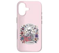 Custodia per iPhone 17 Go Away I'm Reading Funny Skeleton Book Lovers Bookish Skull