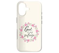 Custodia per iPhone 17 God is My Refuge Psalm 91 Bible Verse Floral