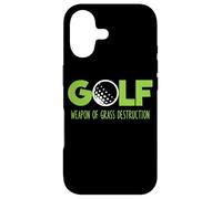 Custodia per iPhone 17 Golf divertente erba distruzione con pallina da golf grafica