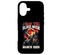 Custodia per iPhone 17 Grafica retrò I Saw The Blood Moon 2026 Howling Wolves