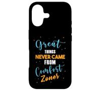 Custodia per iPhone 17 Grandi cose non sono mai venute dalle zone di comfort motivazionali