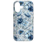 Custodia per iPhone 17 Gray And Blue Flower Lover Cute Girly Navy Floral Nature