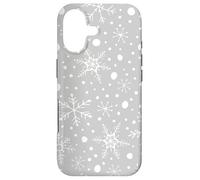 Custodia per iPhone 17 Gray Snowflakes Pattern Winter Christmas Holidays Snow