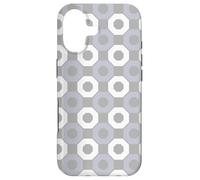 Custodia per iPhone 17 Gray White Octagon Honeycomb Small Squares Modern Pattern