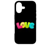 Custodia per iPhone 17 Graziosa parola d'amore in rosa, giallo, verde, blu