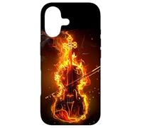 Custodia per iPhone 17 Grazioso violino ardente con fuoco per gli amanti della musica