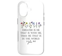 Custodia per iPhone 17 Greater is He That is in Me Christian 1 John 4:4 Bible Verse