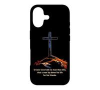 Custodia per iPhone 17 Greater Love Hath No Man Than This - John 15:13 Jesus Cross