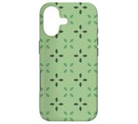 Custodia per iPhone 17 Green Dark Olive Cross Leaves Geometric Fresh Pattern