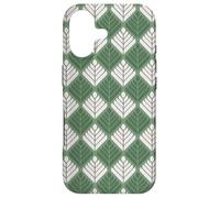 Custodia per iPhone 17 Green White Forest Leaves Petals Natural Botanical Pattern