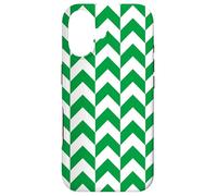 Custodia per iPhone 17 Green White Herringbone Zigzag Nigeria Colors Pattern