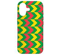 Custodia per iPhone 17 Green Yellow Red Herringbone Stripe Mali Pattern