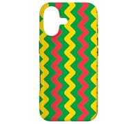 Custodia per iPhone 17 Green Yellow Red Zigzag Triangle Stripe Mali Classic Pattern