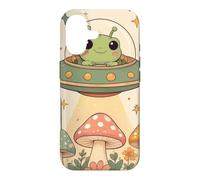 Custodia per iPhone 17 Groovy Cute Kawaii Alien Frog UFO Alien Rapimento Funghi