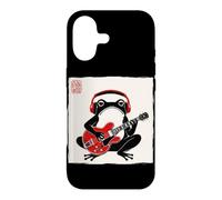 Custodia per iPhone 17 Grumpy Frog Chitarrista Musica Rock Giapponese Woodblock Art
