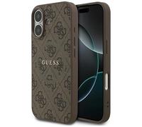 Custodia Per iPhone 17 Guess MagSafe In Pelle Sintetica Marrone Con Logo Dorato