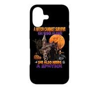 Custodia per iPhone 17 Halloween Witch On Wine And Funny Sphynx Cat Costume