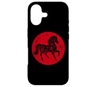 Custodia per iPhone 17 Happy Chinese New Year Art 2026 Red Round Year of the Horse
