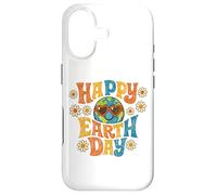 Custodia per iPhone 17 Happy Earth Day Retro anni '70 Groovy Globe Heart Occhiali da sole