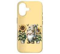 Custodia per iPhone 17 Happy Gardening Gnome With Butterflies Decor Cute Sunflower
