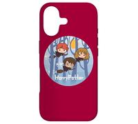 Custodia per iPhone 17 Harry Potter Chibi Trio Flying On Broomsticks