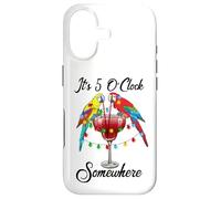 Custodia per iPhone 17 Hawaiian Parrots Drinking Margarita It's 5 O'clock Somewhere