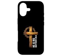 Custodia per iPhone 17 He Is Risen Croce Corona Spine Matteo 28:6 Christian Faith