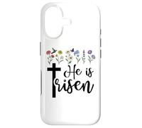 Custodia per iPhone 17 He is Risen Easter Spring He has Risen Christian Jesus Cross