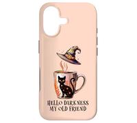 Custodia per iPhone 17 Hello Darkness My Old Friend Black Cat Coffee Mug Witchy Cat