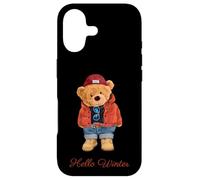 Custodia per iPhone 17 Hello Winter Cool Teddy Bear Cartoon Graphic Designs Fun