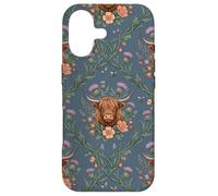 Custodia per iPhone 17 Highland Cow Thistle Floral Scottish Farm Animal Design