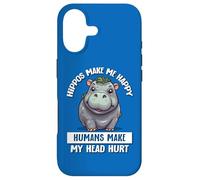Custodia per iPhone 17 Hippos Make Me Happy Humans Hurt My Head Hippo Lover