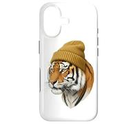 Custodia per iPhone 17 Hipster Tigre in Giallo Beanie Animal Art