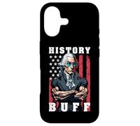 Custodia per iPhone 17 History Buff - Bandiera USA per sollevamento pesi, motivo: George Washington