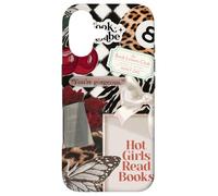 Custodia per iPhone 17 Hot Girls Read Books Leopard Ball 8 Y2K Reader rosa