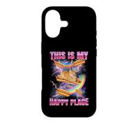 Custodia per iPhone 17 Hotdog Meme Cat My Happy Place Bootleg Glizzy Hot Dog
