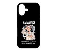 Custodia per iPhone 17 I Am Awake Please Respect My Privacy Sarcastic Tired Morning