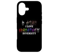 Custodia per iPhone 17 I Love Diversity Linguaggio dei segni Inspirational Equality