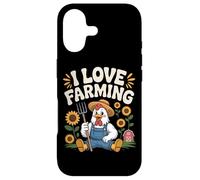Custodia per iPhone 17 I Love Farming Chicken Girasole Trattore