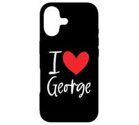 Custodia per iPhone 17 I Love George Nome Personalizzato Boy Man BFF Amico Cuore