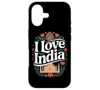 Custodia per iPhone 17 I Love India Taj Mahal Arte Floreale India