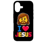 Custodia per iPhone 17 I Love Jesus Master Builder Building Mattoni Blocchi Christian