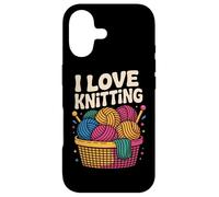 Custodia per iPhone 17 I Love Knitting - Cestino per gomitoli di filato