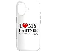 Custodia per iPhone 17 I Love my Partner, si applicano termini e condizioni - Funny Slogan