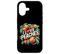 Custodia per iPhone 17 I Love Pesche Frutta Divertente Vegano Vegetariano