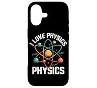Custodia per iPhone 17 I Love Physics Physics E=MC² Modello atomico