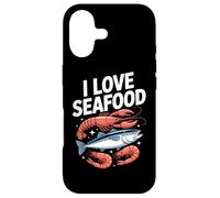 Custodia per iPhone 17 I Love Seafood Divertente Granchio Pesce Arte