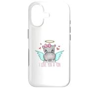 Custodia per iPhone 17 I Love You A Ton- Hippo Pun- San Valentino - Ippopotami