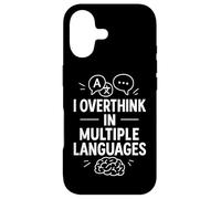 Custodia per iPhone 17 I Overthink in Multiple Languages Divertente Cervello Citazione