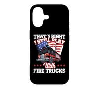 Custodia per iPhone 17 I Still Play With Fire Trucks American Flag Firefighter